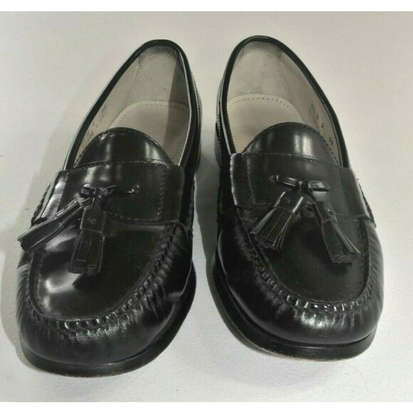 Cole Haan Classic Black Leather Tasseled Loafers Mens Size 7.5 D
